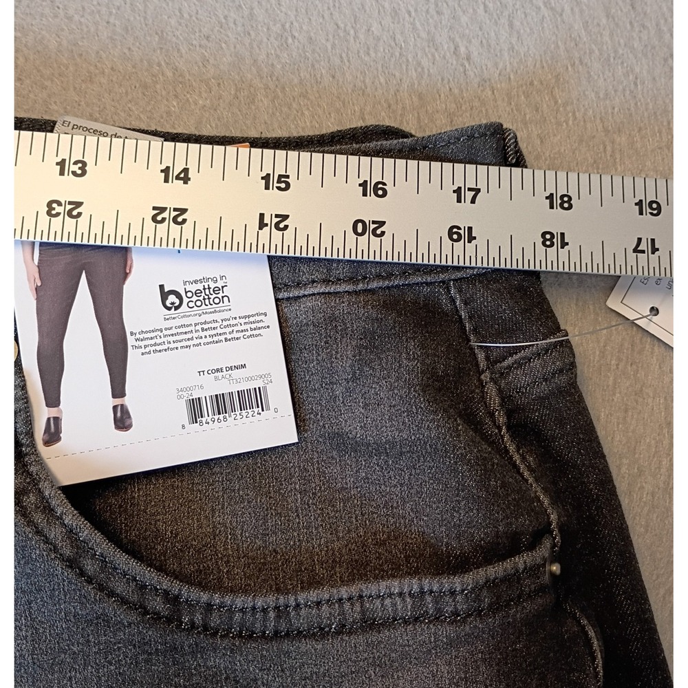 Time and Tru High Rise Curvy Jeans Womens 16 Skinny Black‎ Stretch Core Denim - Picture 9 of 11